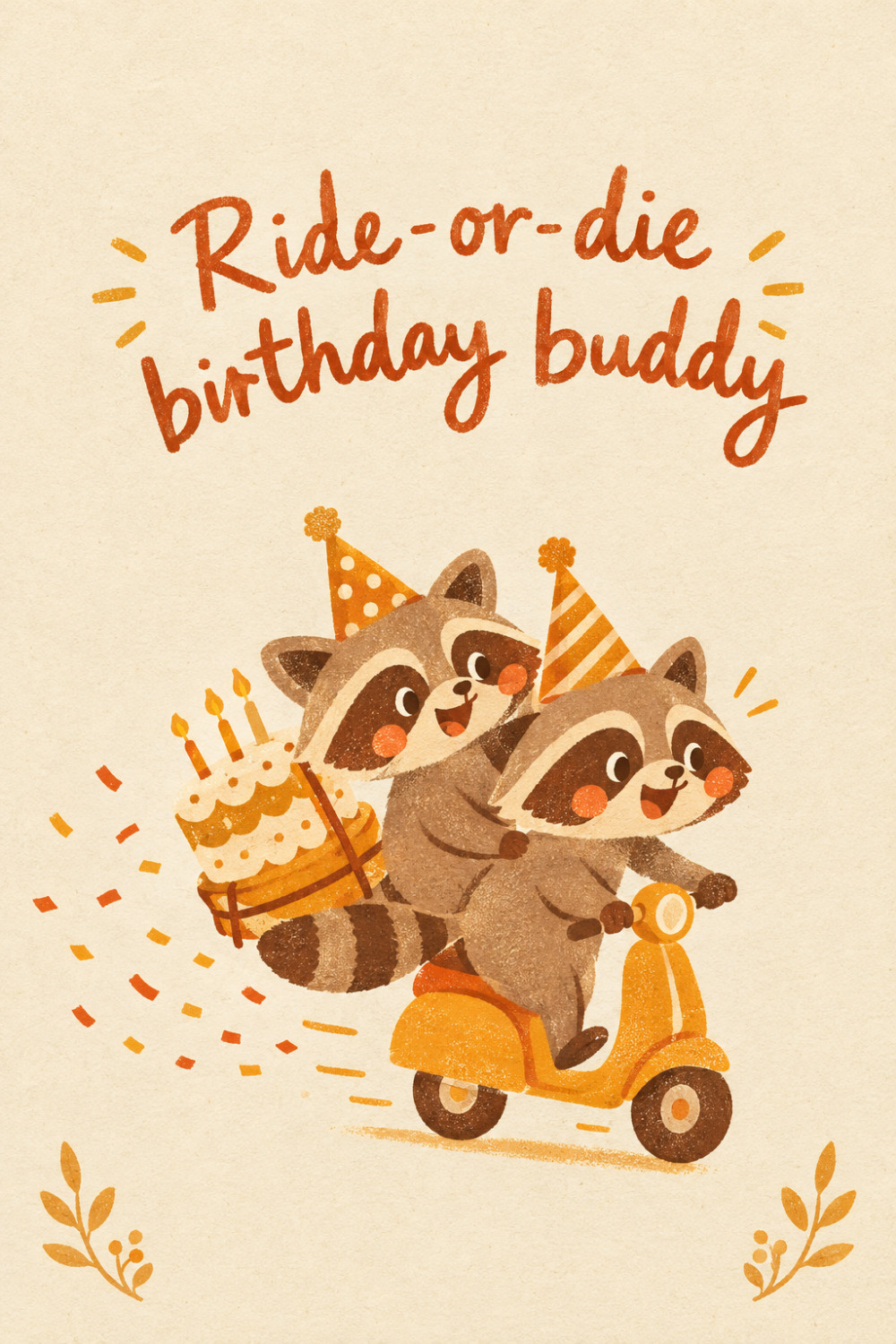 Scooter Sparkle — minimal style birthday greeting card