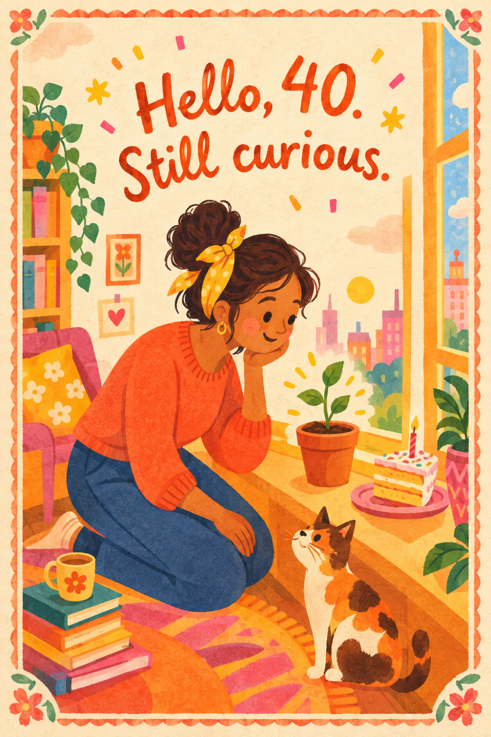 Window Wonder — colorful style birthday greeting card