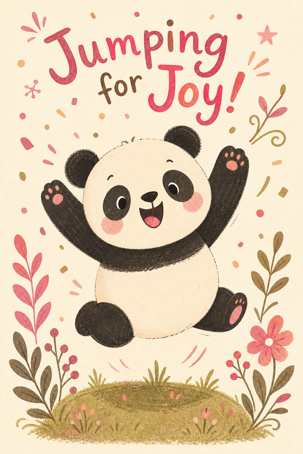 Shimmering Joy — cartoon style congratulations greeting card