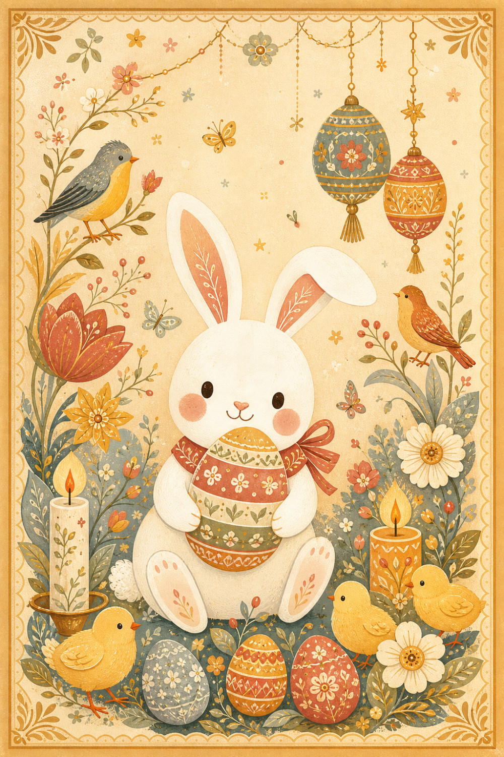 Easter Renewal — elegant style easter greeting card