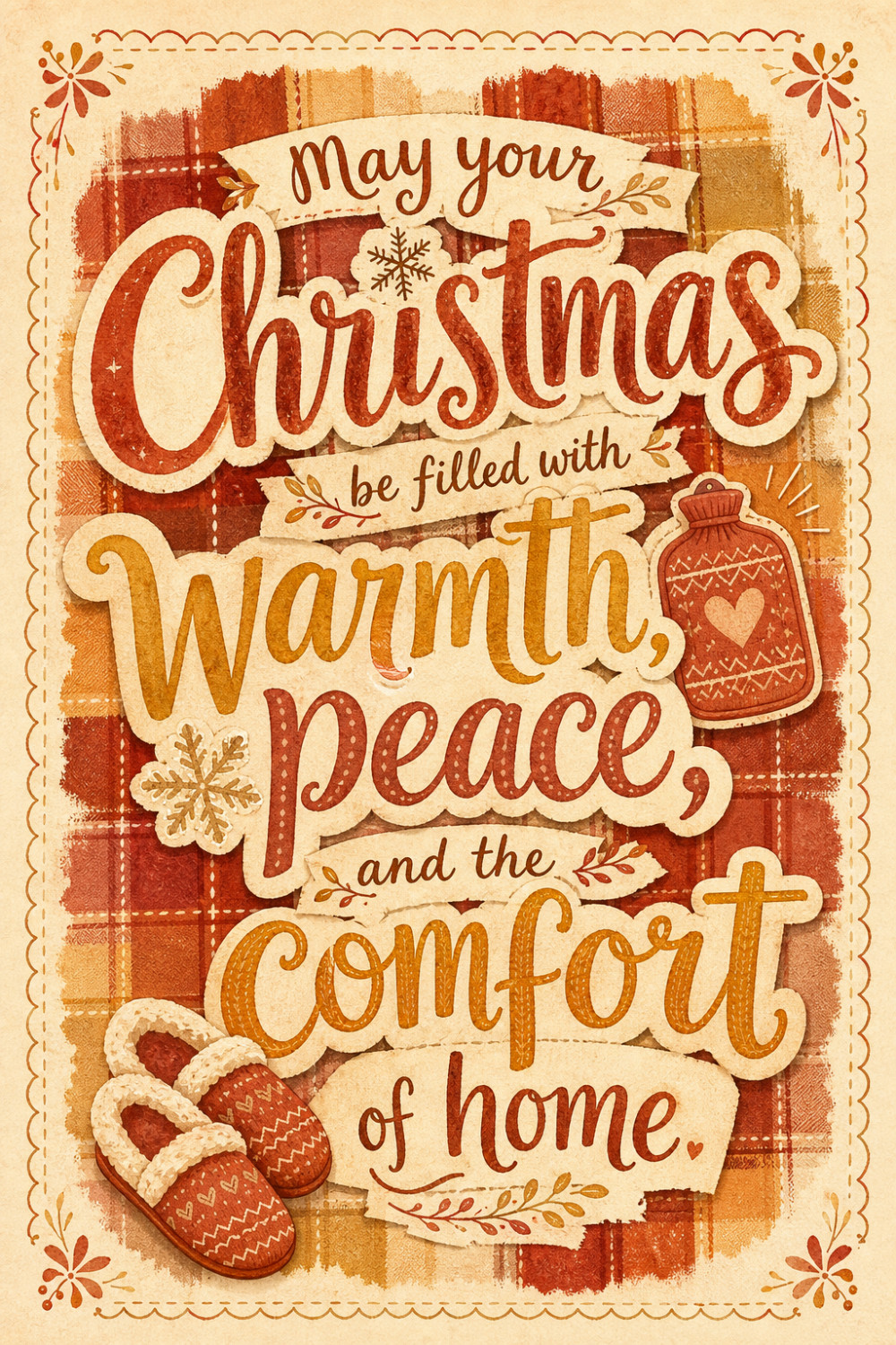 Cozy Warmth — artistic style christmas greeting card