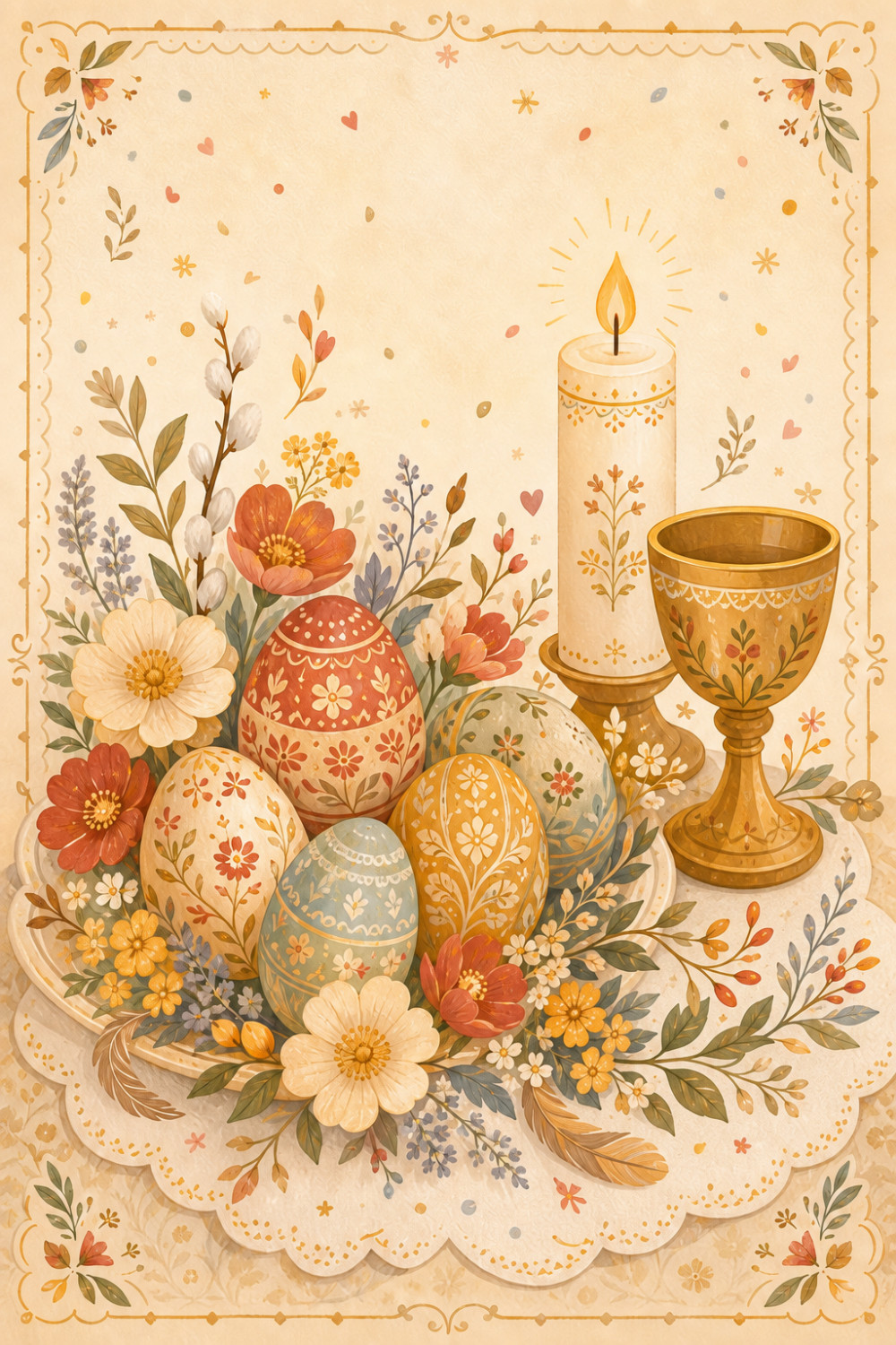 Easter Gratitude — elegant style easter greeting card
