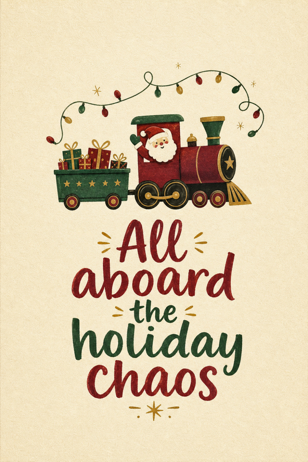 Santa Train — minimal style christmas greeting card
