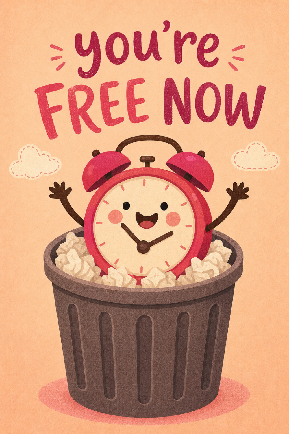 Happy Clock — colorful style retirement greeting card