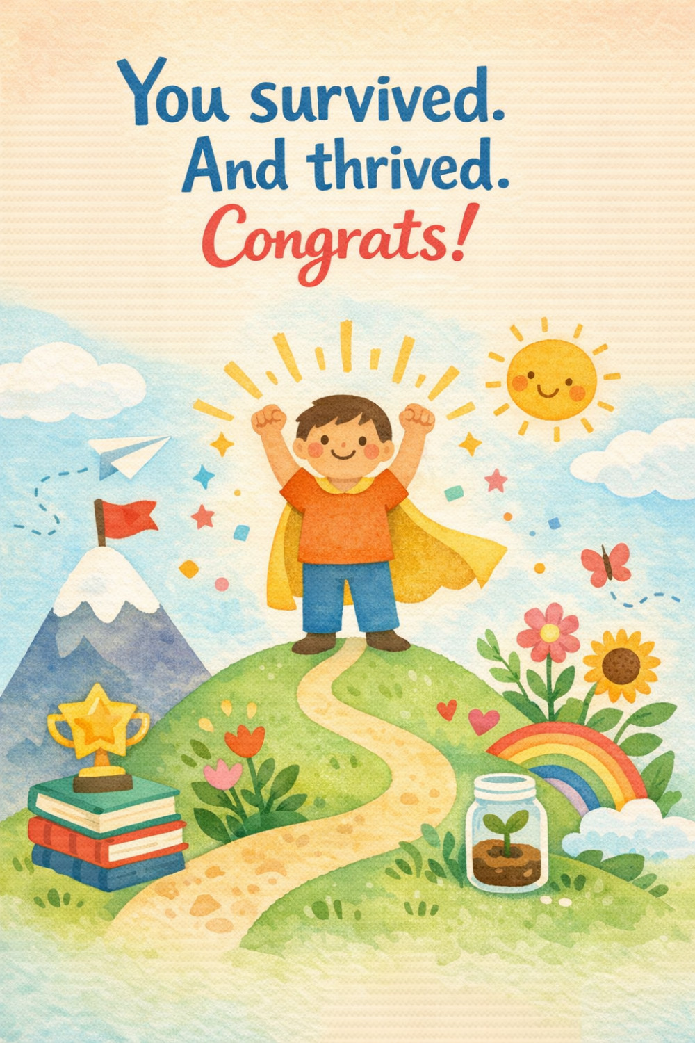 Survivor Celebrations — artistic style congratulations greeting card