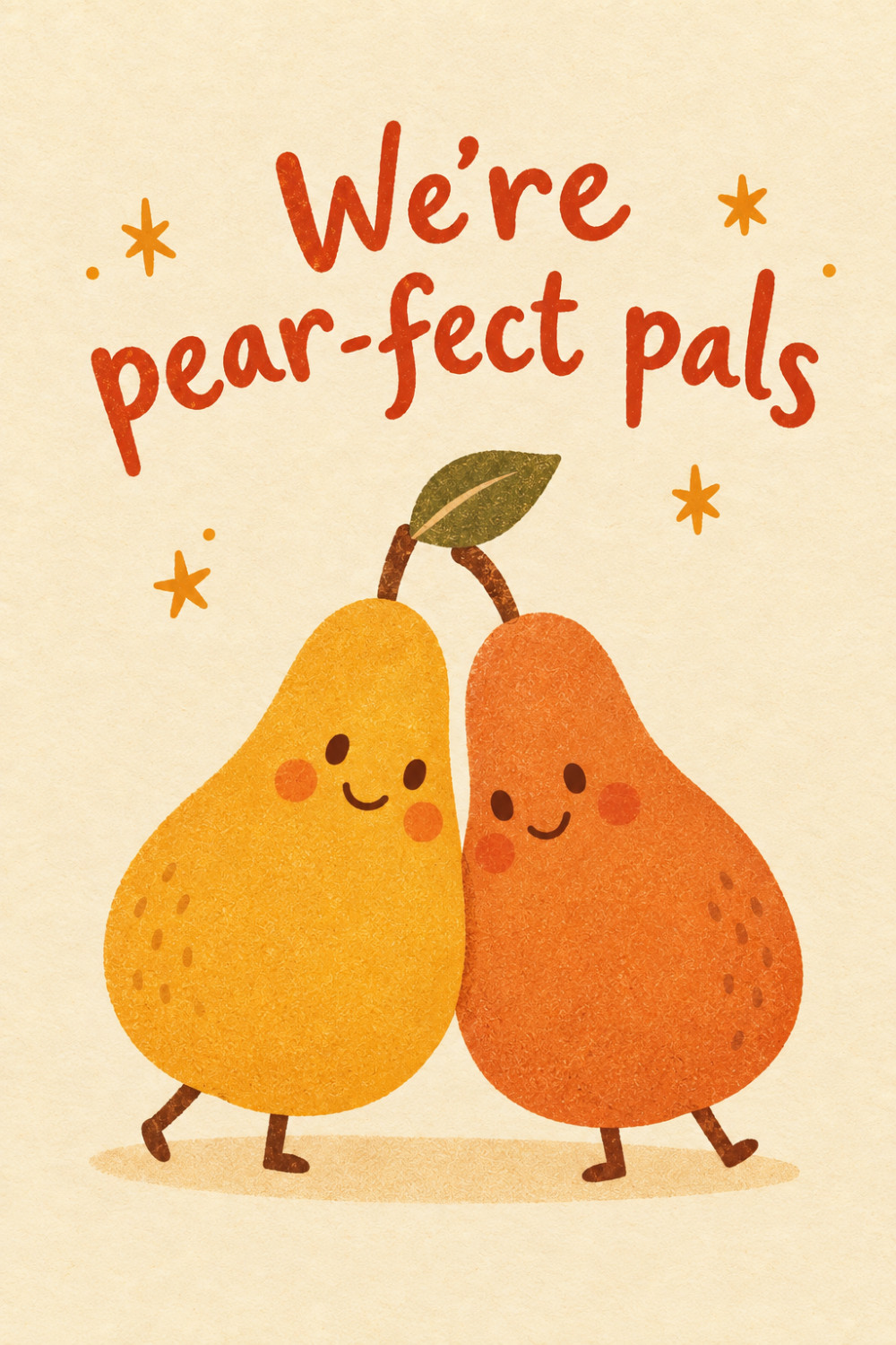 Pear Pals — minimal style galentine's day greeting card