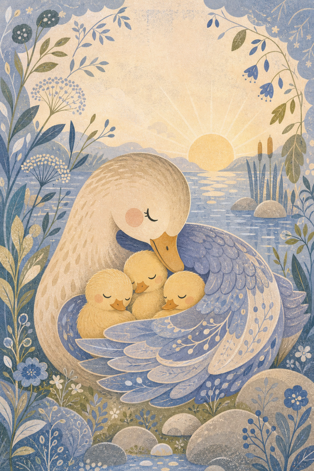Mother's Embrace — calm style mother's day greeting card