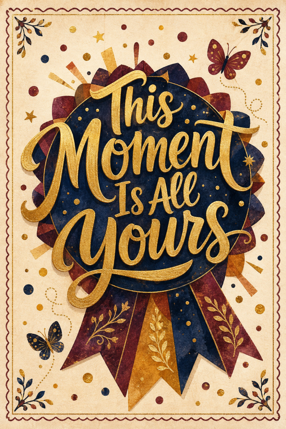 Victory Ribbon — artistic style congratulations greeting card