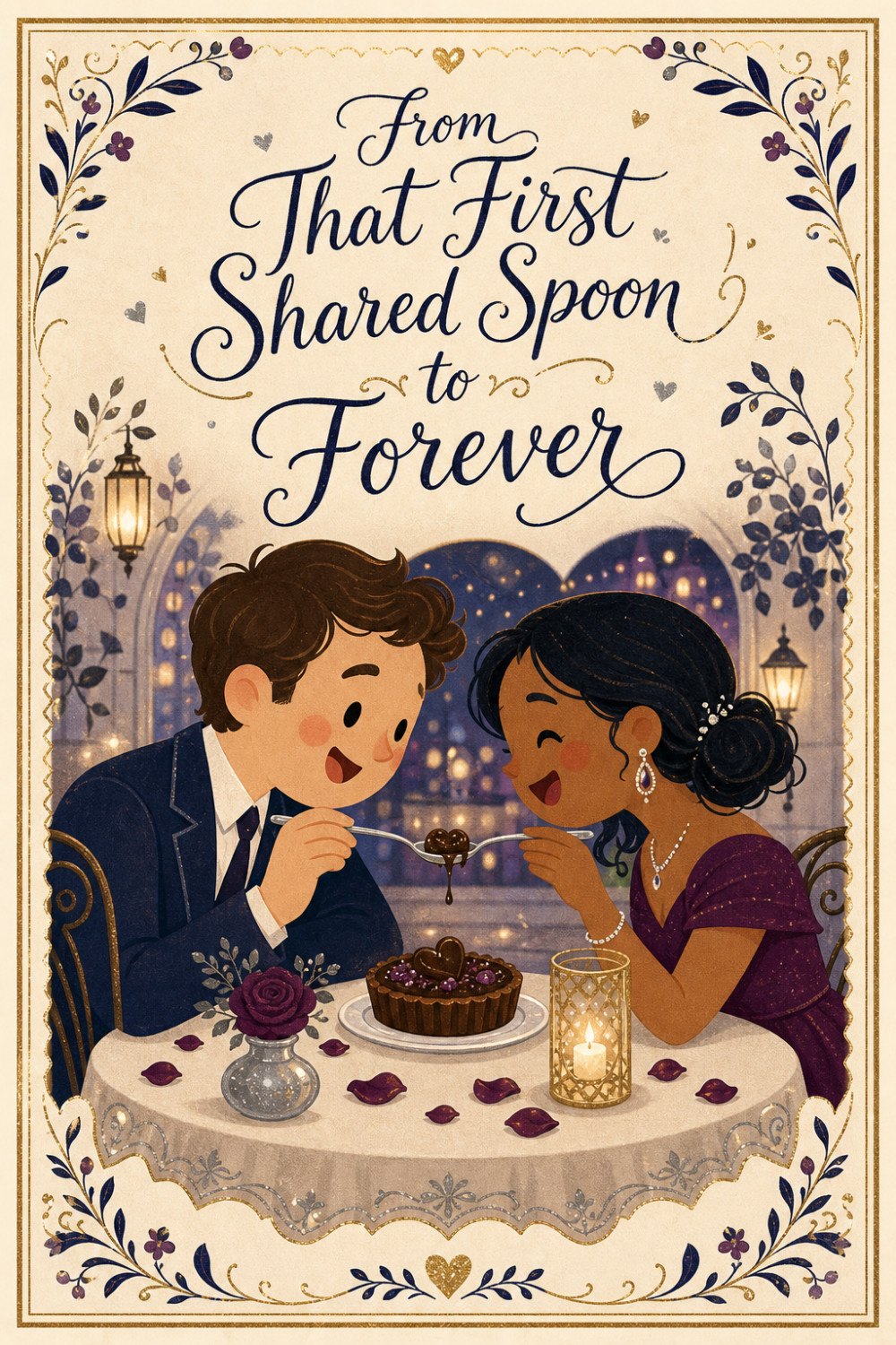 Sweet Sharing — elegant style valentine's day greeting card