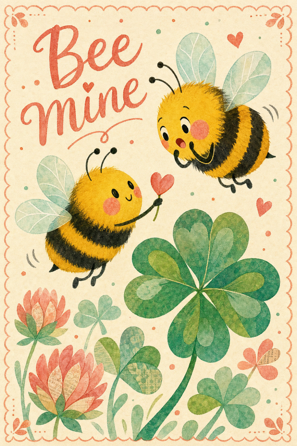 Honey Love — artistic style valentine's day greeting card
