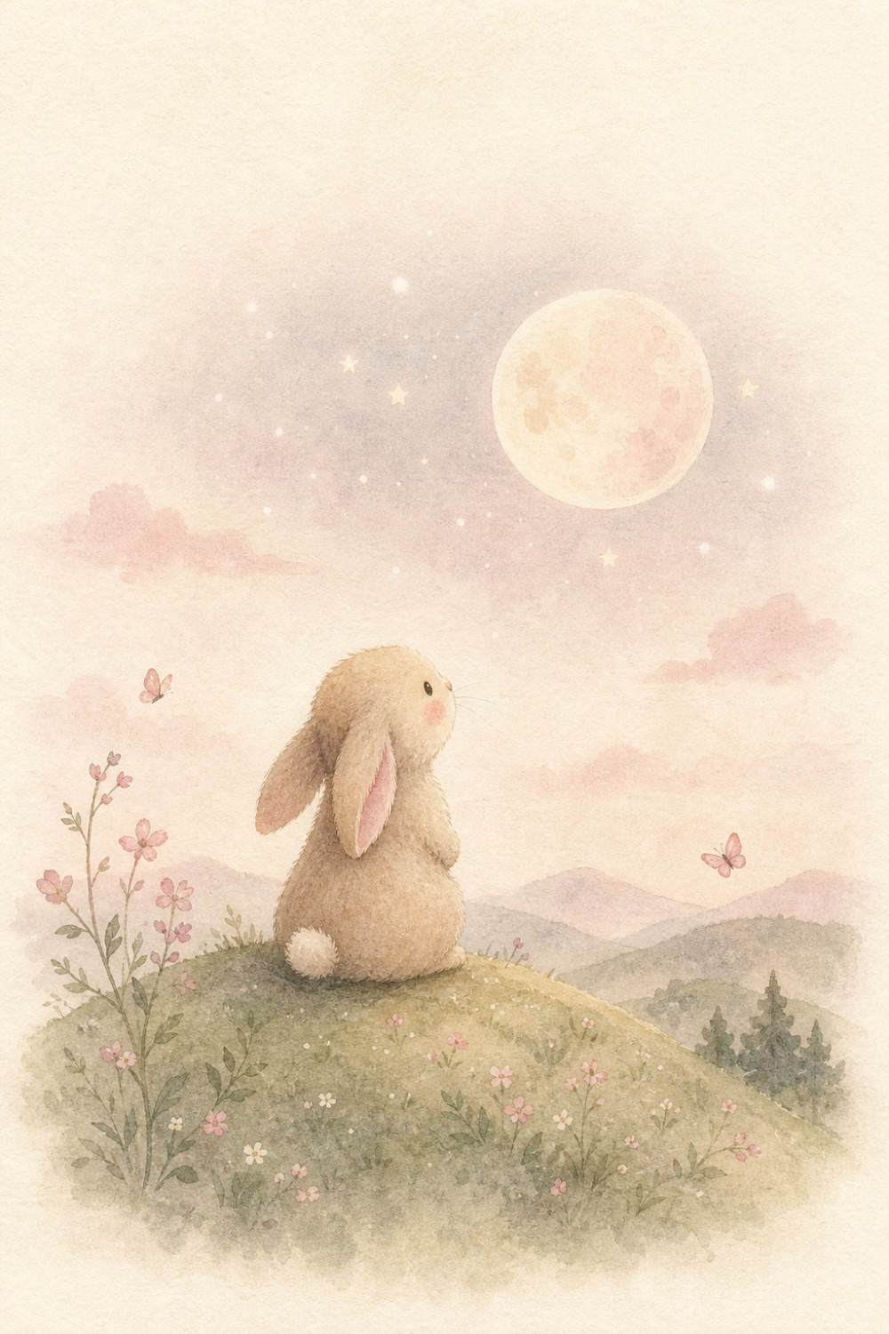 Moon Gazing — artistic style thinking of you greeting card