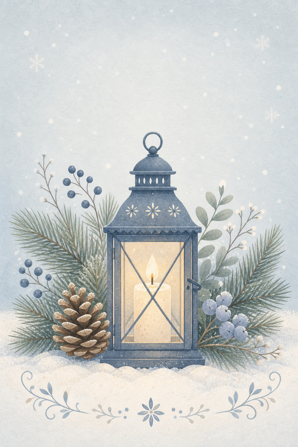 Lantern Glow — calm style condolences greeting card