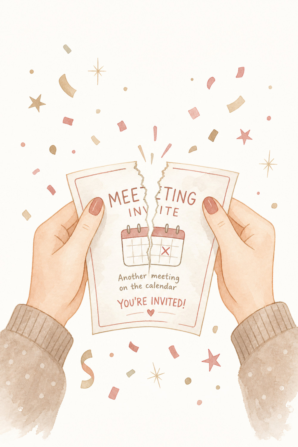 Torn Invitation — minimal style retirement greeting card