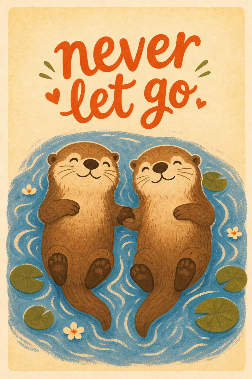 Otter Love — colorful style anniversary greeting card