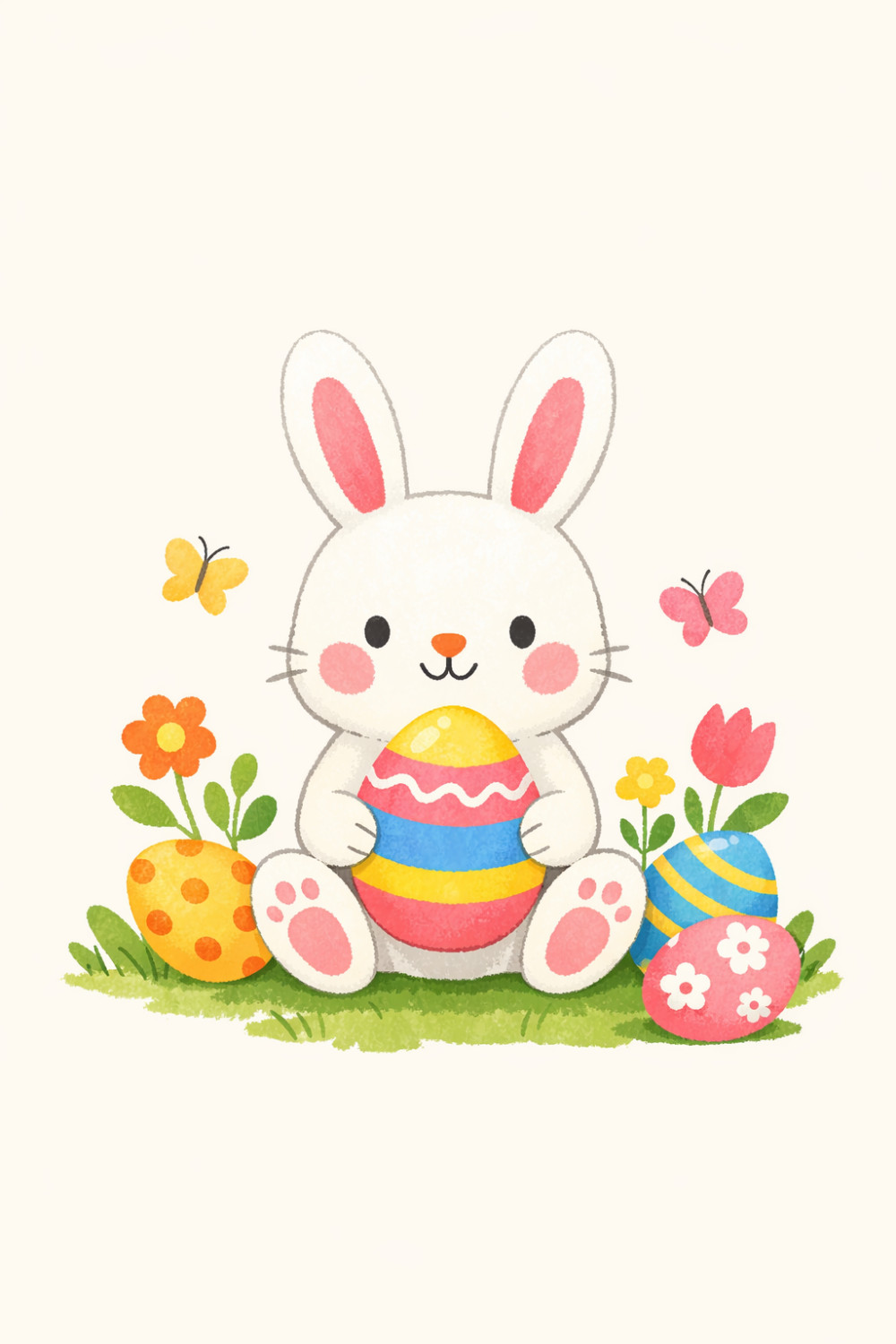 Gentle Bunny — minimal style easter greeting card