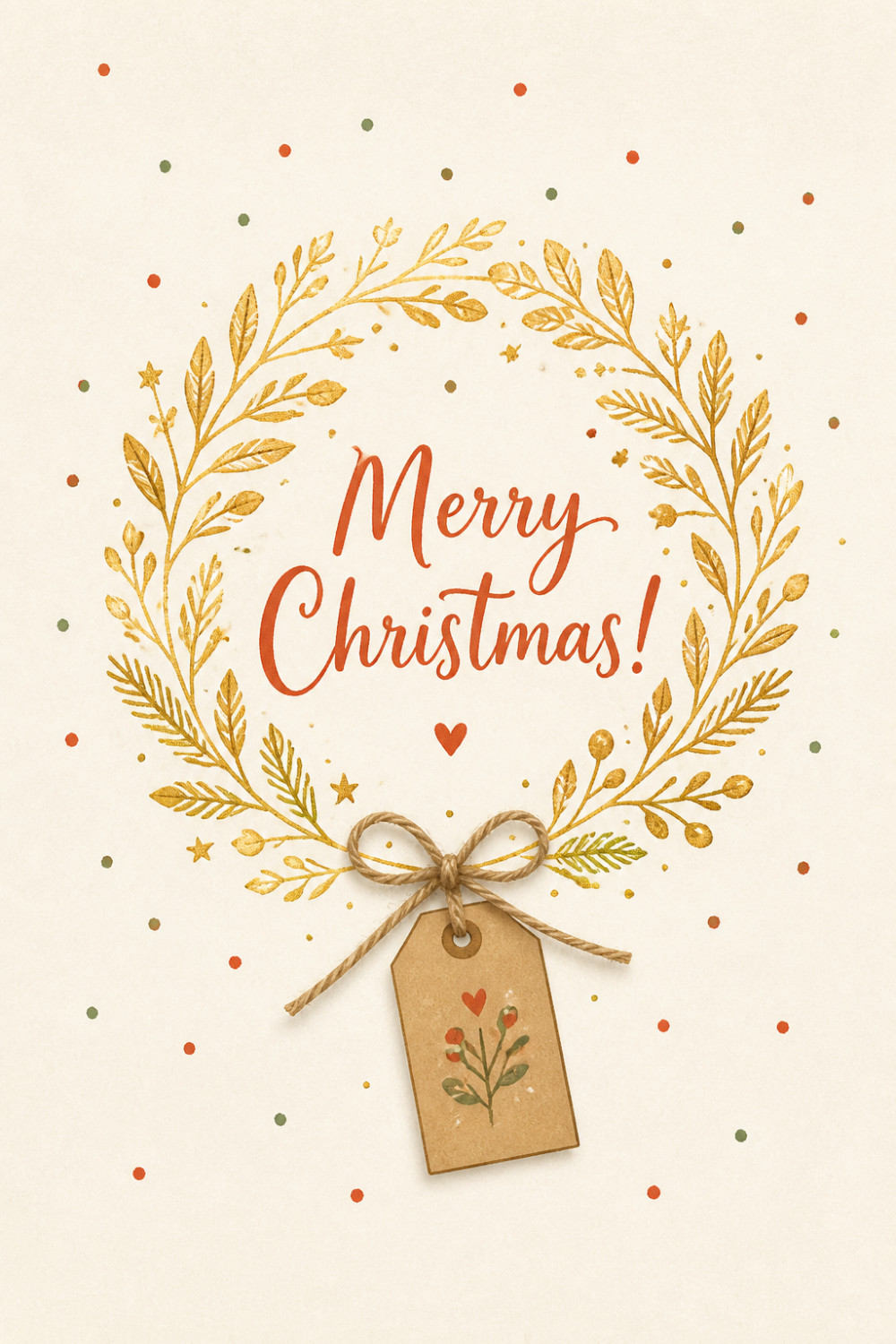 Golden Wreath — minimal style christmas greeting card