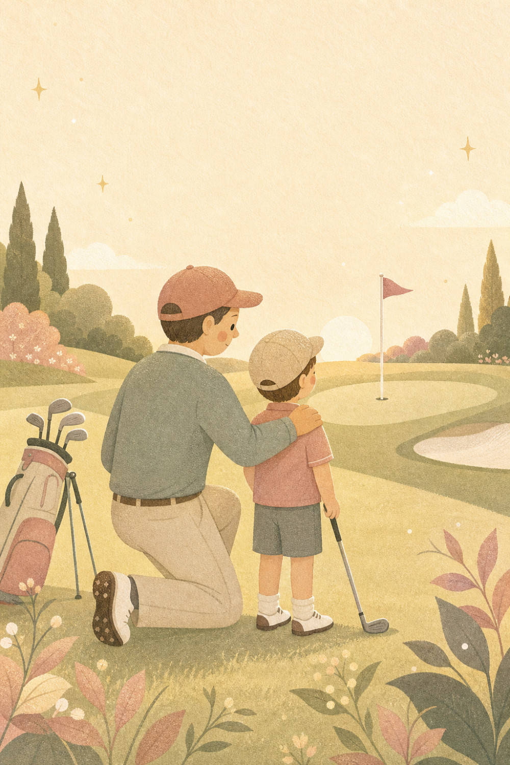 Golf Buddies — minimal style father's day greeting card