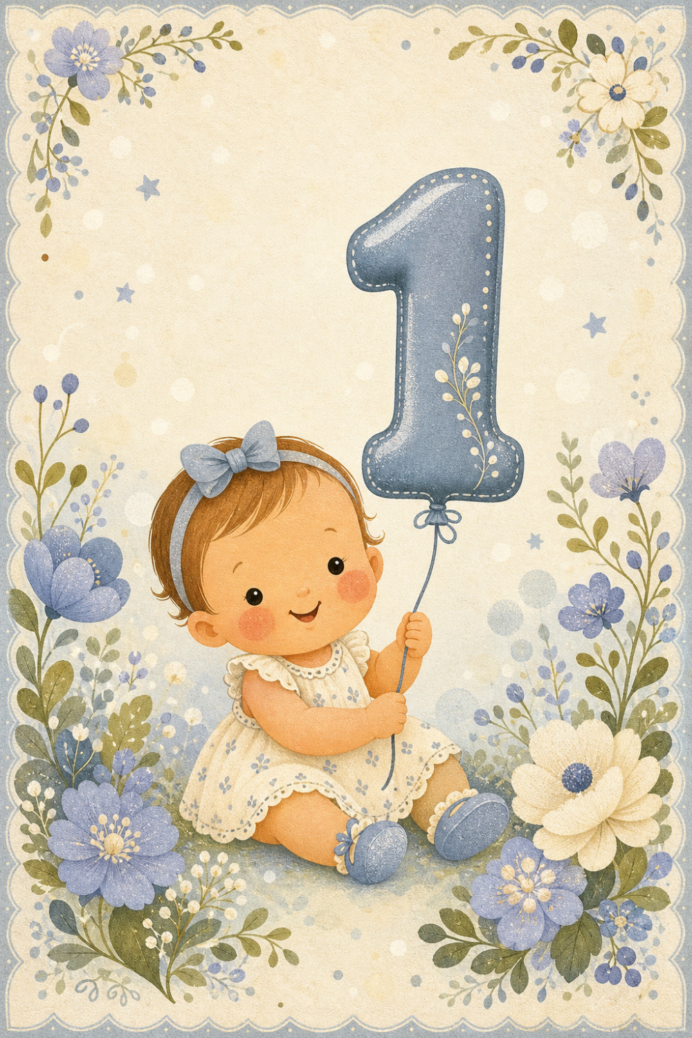 Pink Balloon — artistic style birthday greeting card