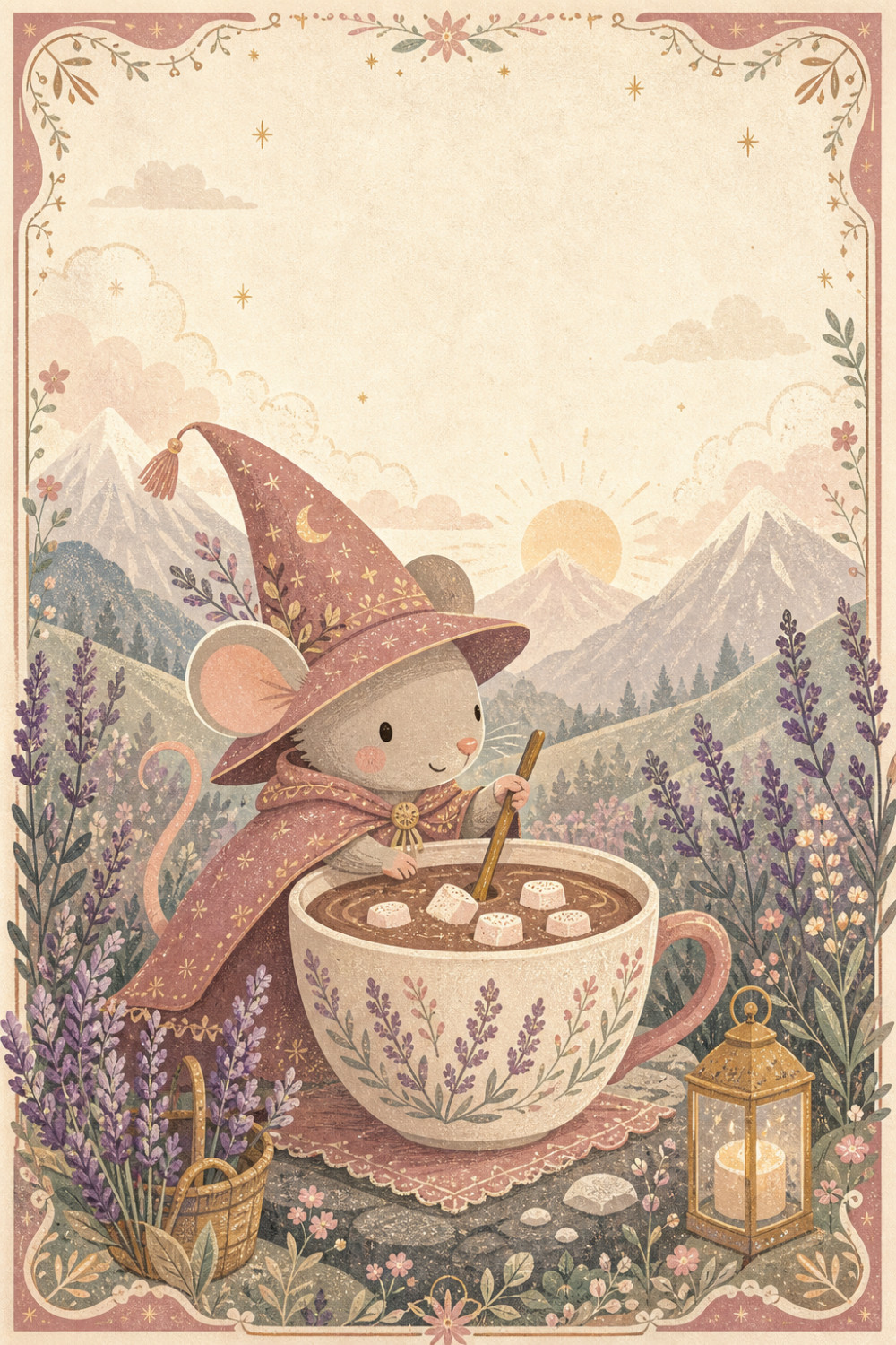 Witchy Mouse — calm style halloween greeting card