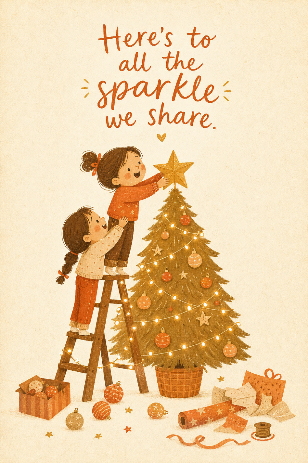 Tree Toppers — minimal style christmas greeting card