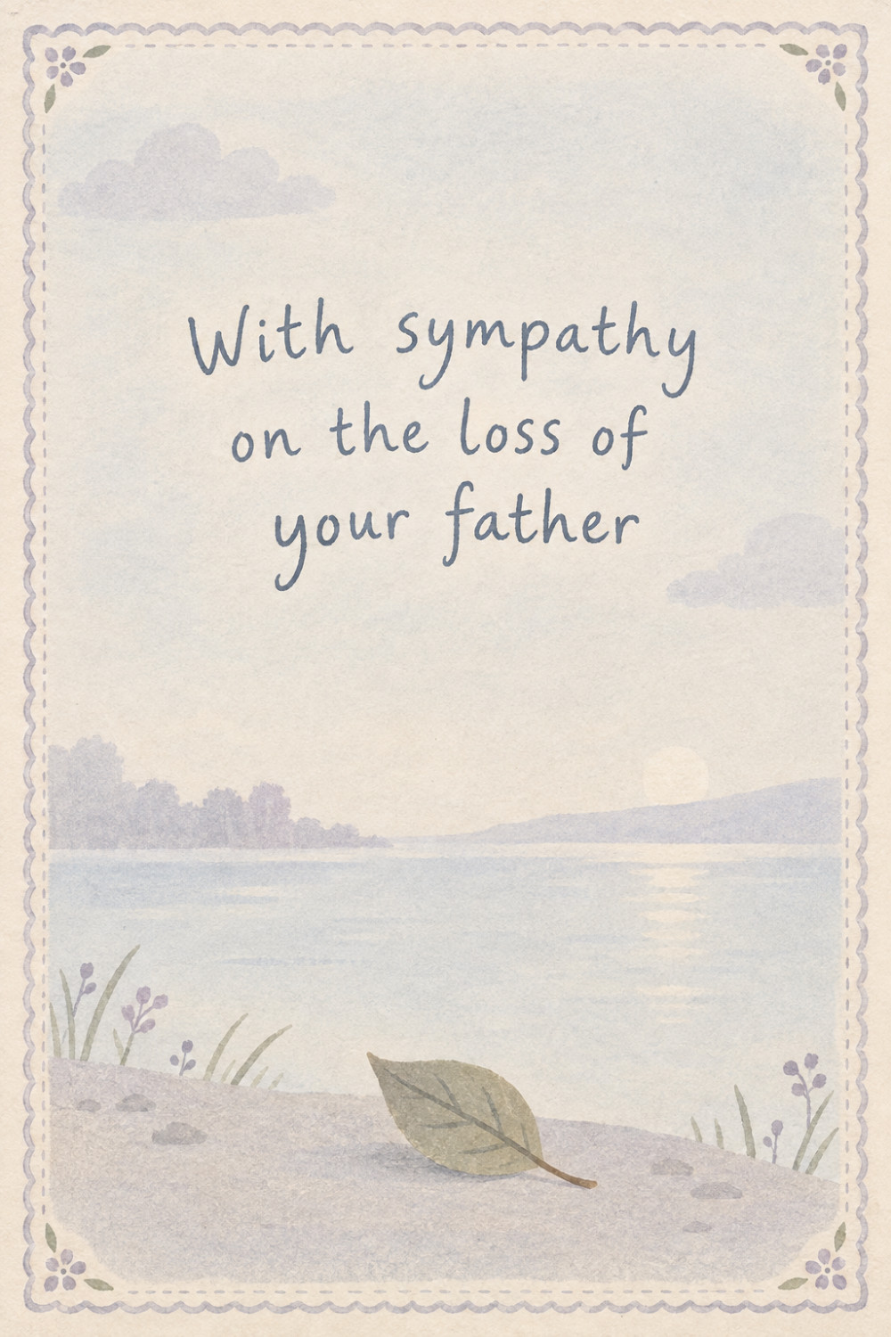 Quiet Shore — calm style condolences greeting card