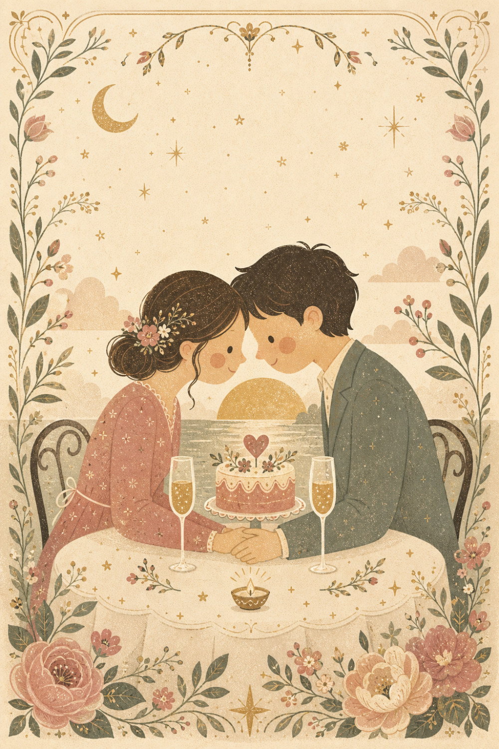 Cherished Moments — elegant style anniversary greeting card