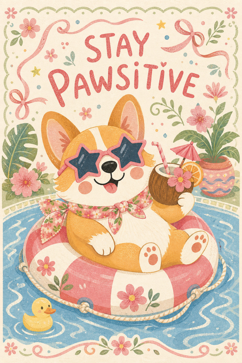 Chill Corgi — cartoon style encouragement greeting card