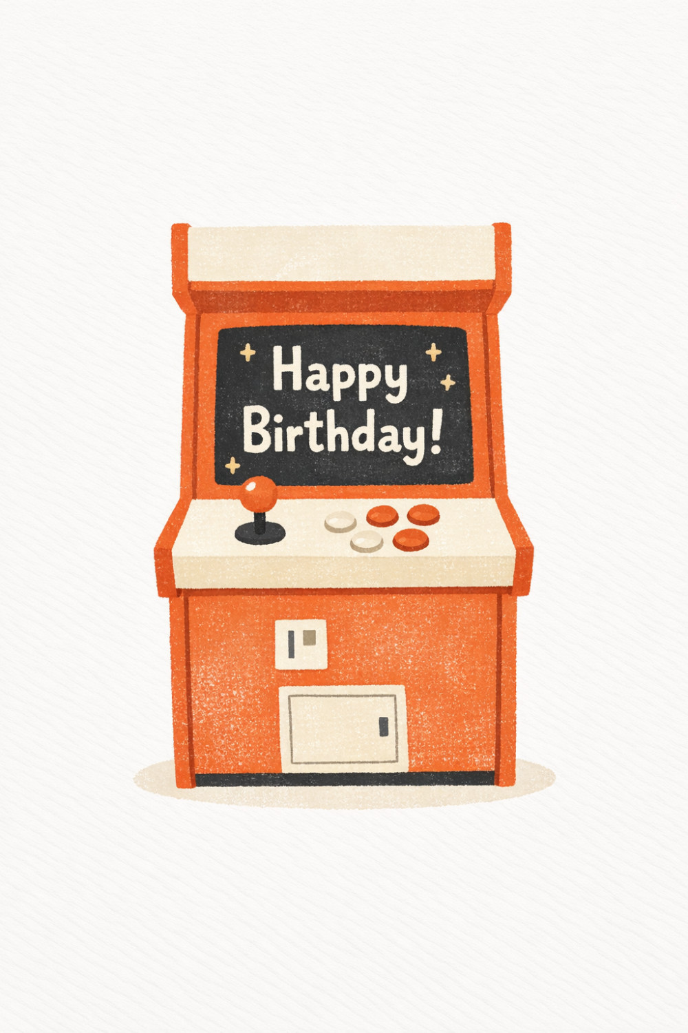 Retro Gamer — minimal style birthday greeting card