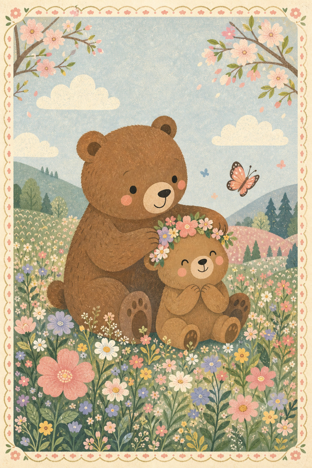 Tender Bears — artistic style mother's day greeting card
