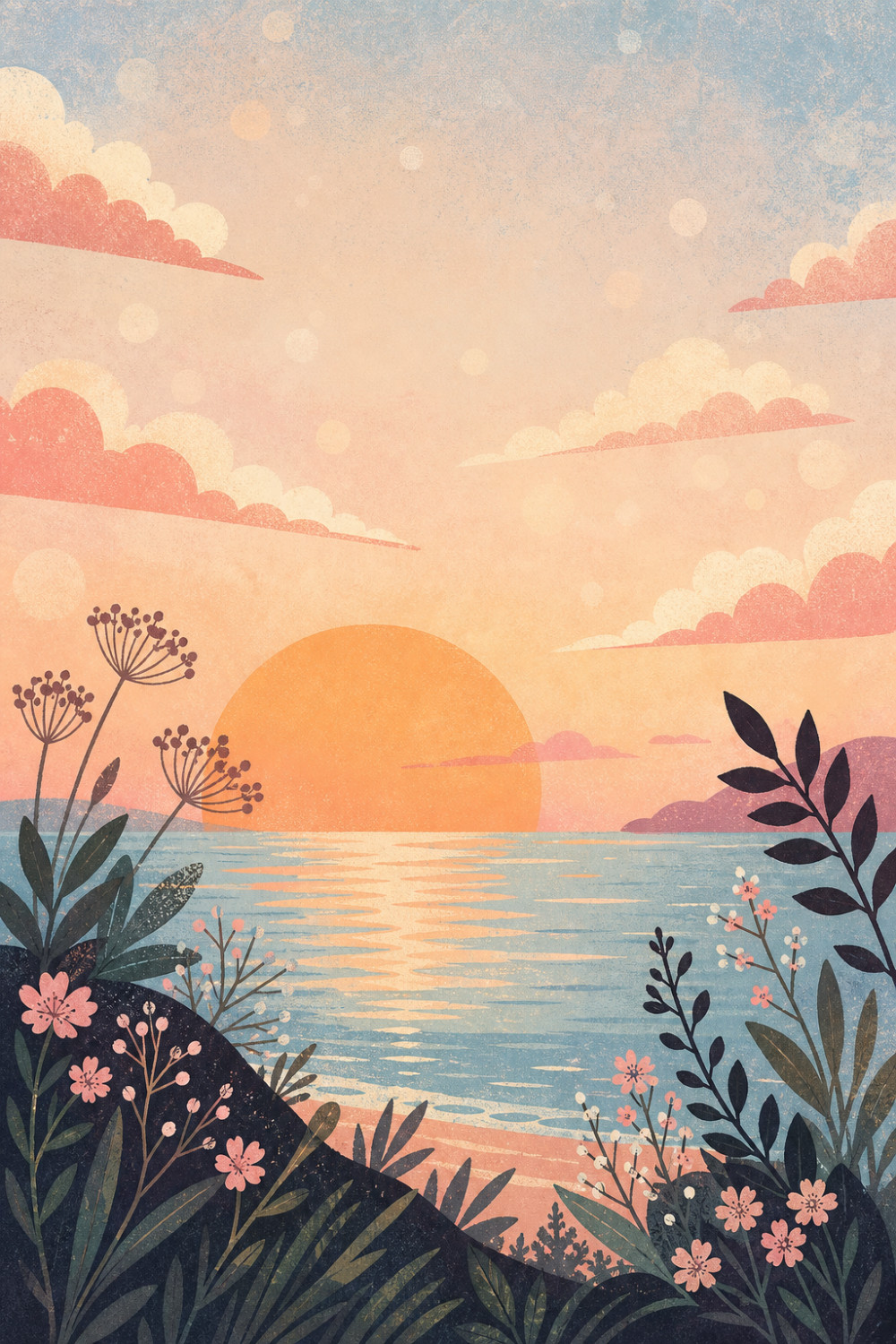 Love Sunset — artistic style love greeting card