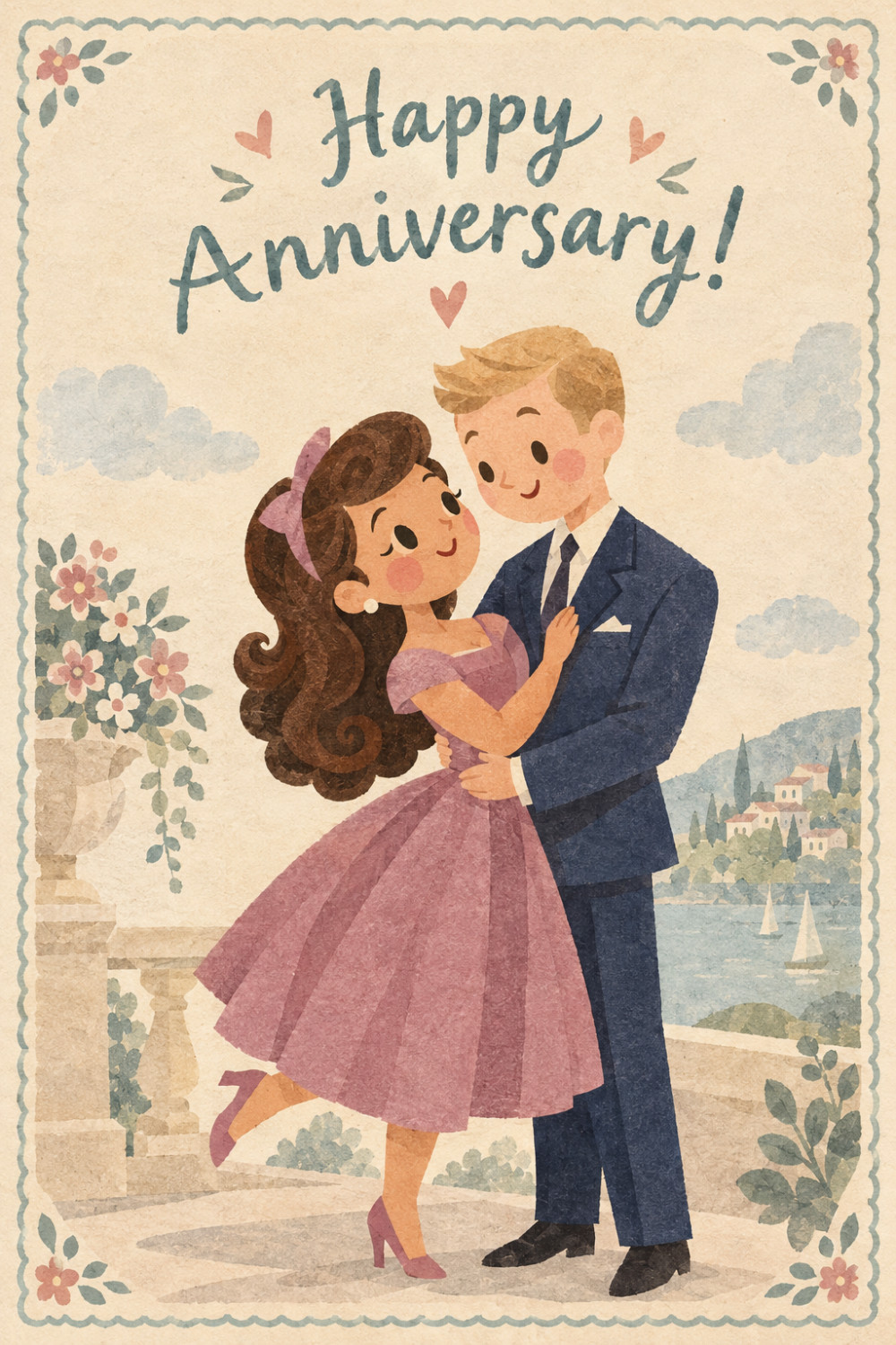 Terrace Dance — artistic style anniversary greeting card
