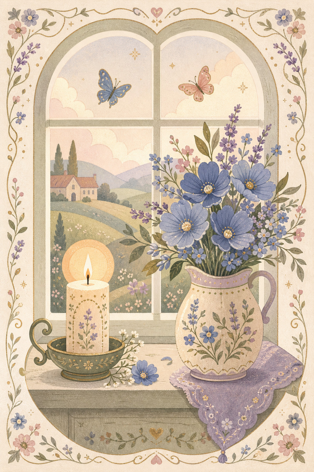 Candle Bouquet — elegant style sympathy greeting card