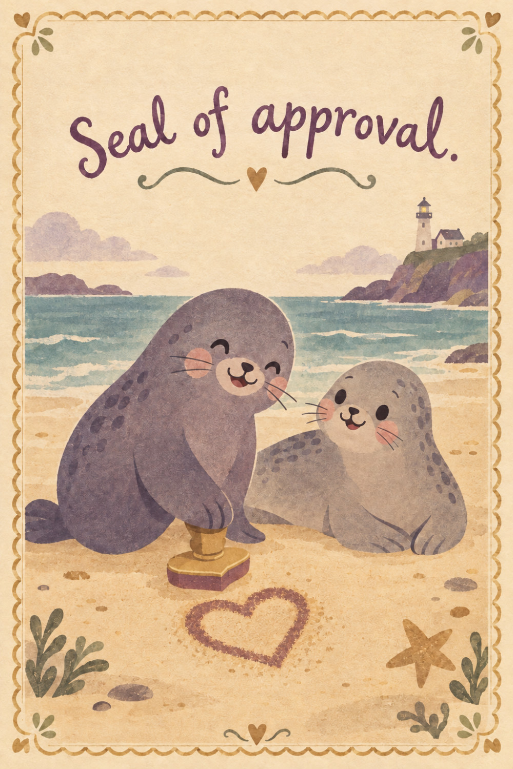 Heart Stamp — calm style valentine's day greeting card