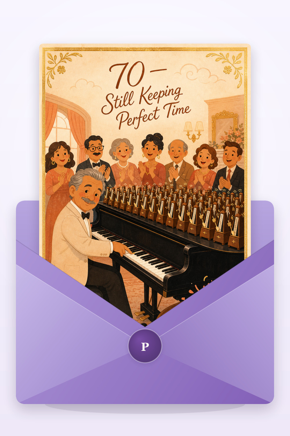 Metronome Master — elegant style birthday greeting card