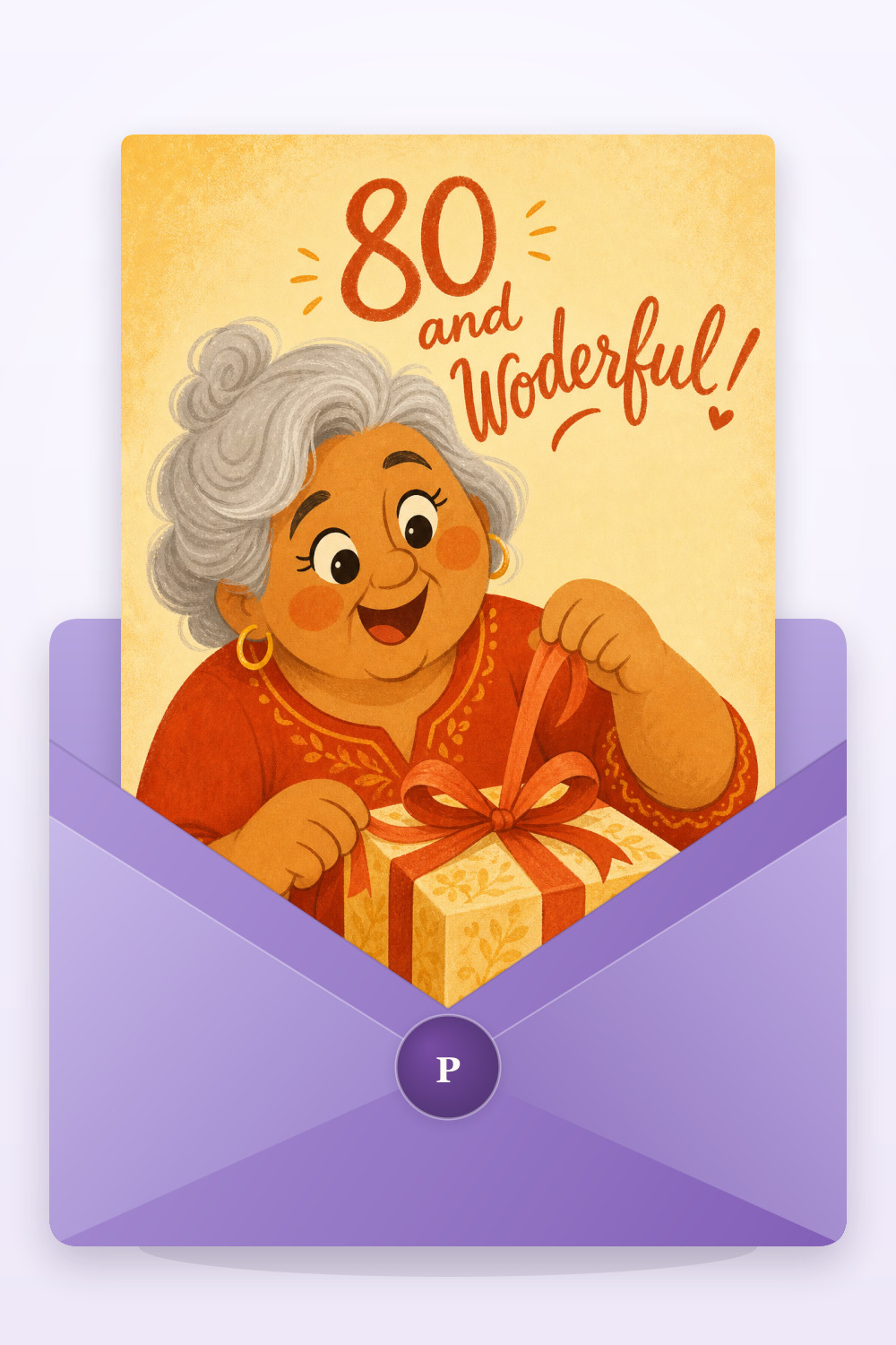 Joyful Gifting — cartoon style birthday greeting card