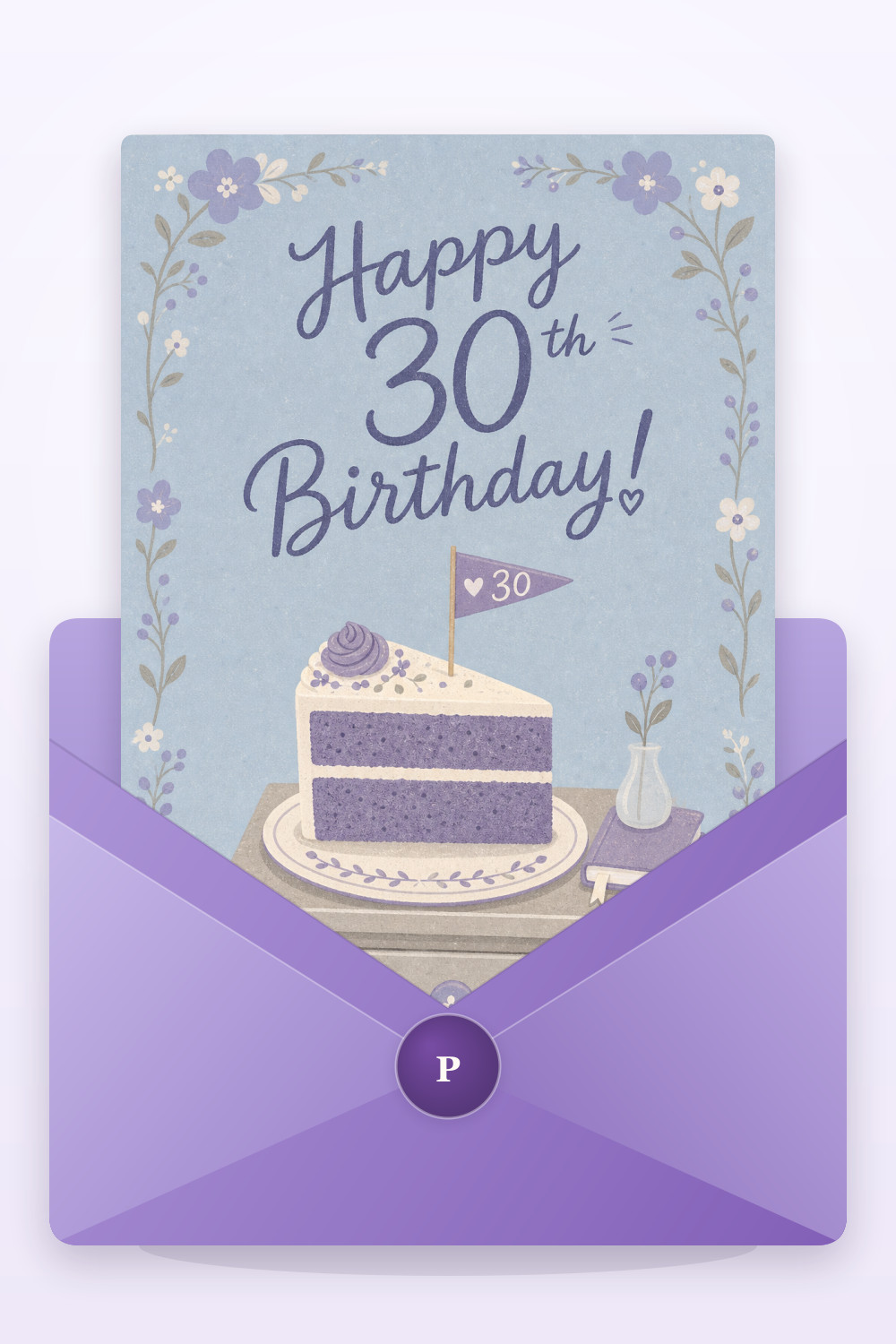Lavender Dessert — minimal style birthday greeting card