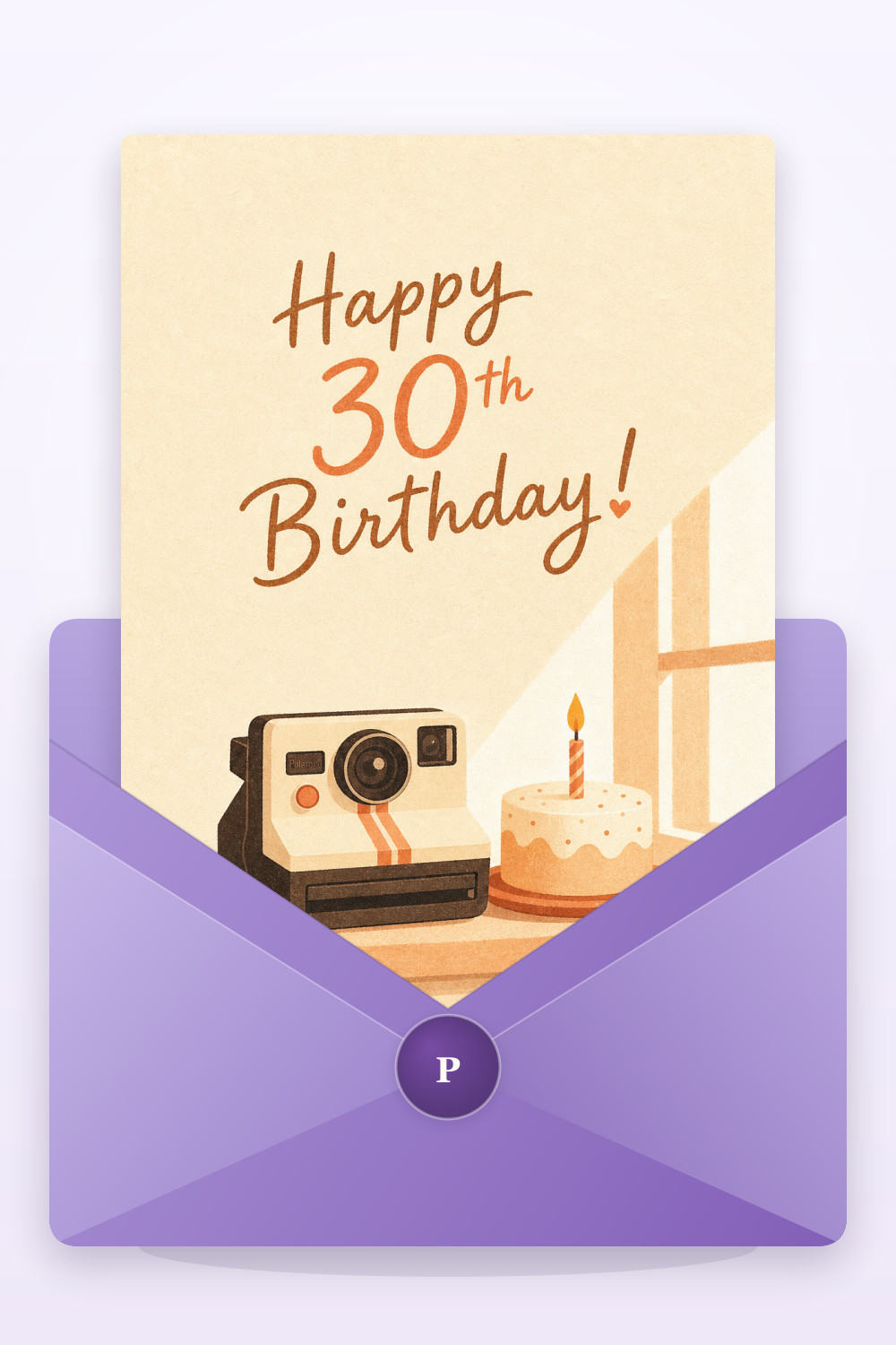Vintage Celebration — minimal style birthday greeting card