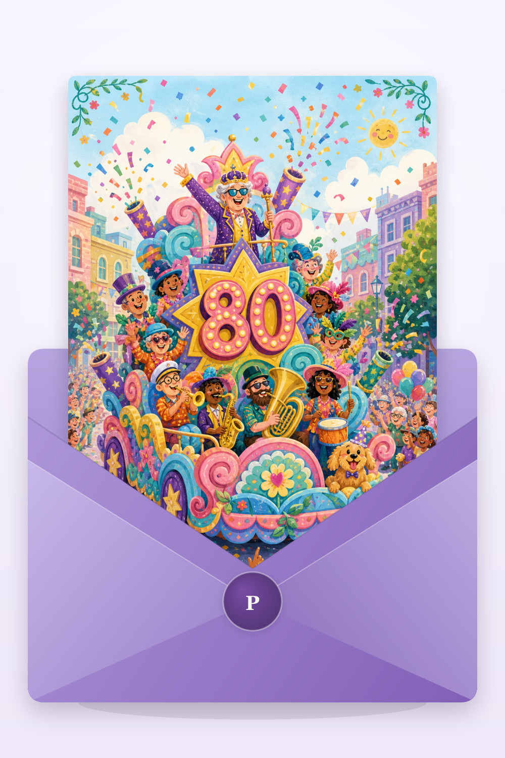 Parade Celebration — colorful style birthday greeting card
