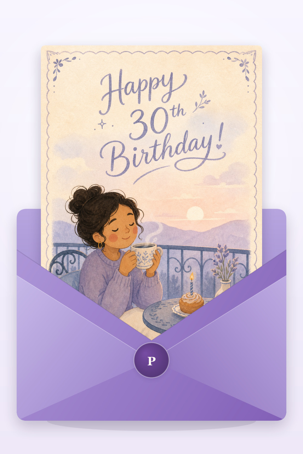 Morning Calm — calm style birthday greeting card