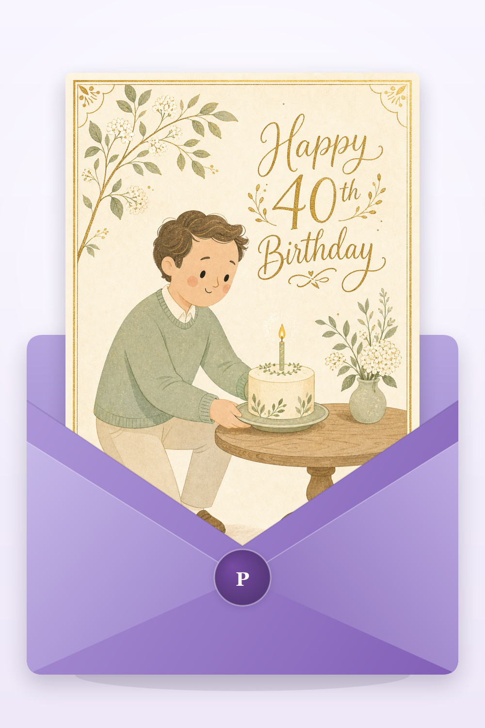 Gentle Celebration — elegant style birthday greeting card