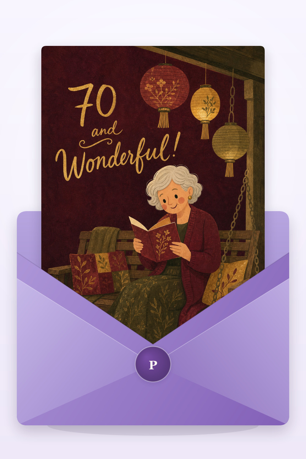 Cozy Reading — artistic style birthday greeting card