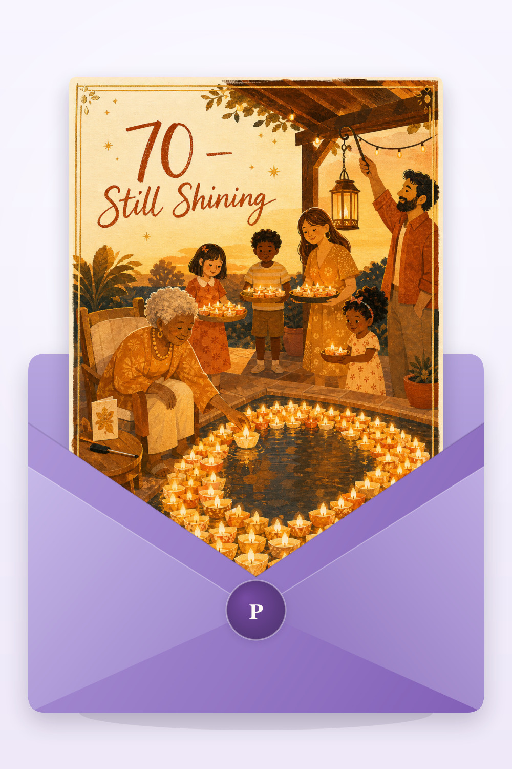 Candle Circle — artistic style birthday greeting card
