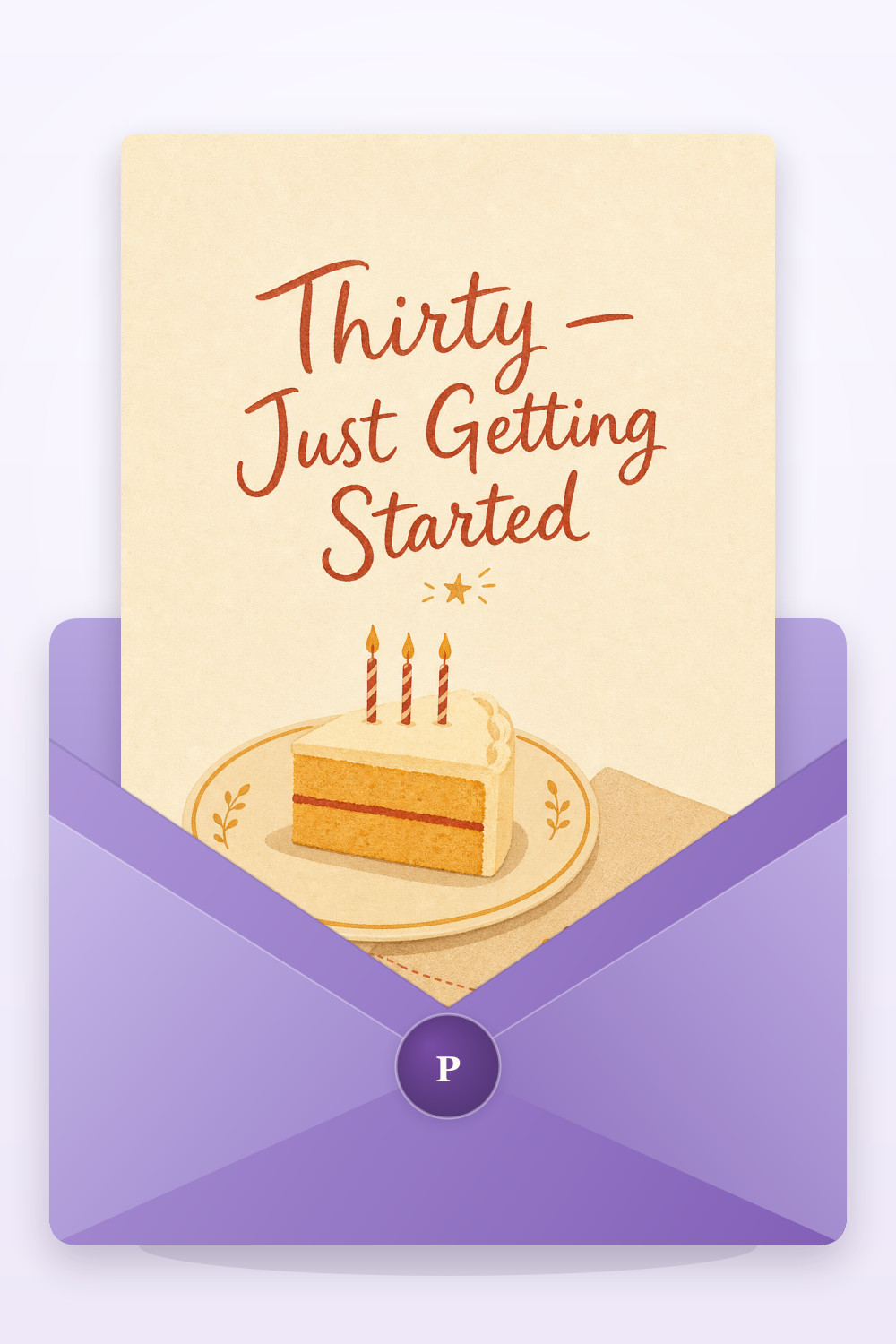 Cake Slice — minimal style birthday greeting card