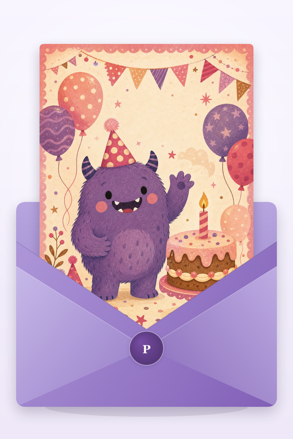 Party Monster — colorful style birthday greeting card