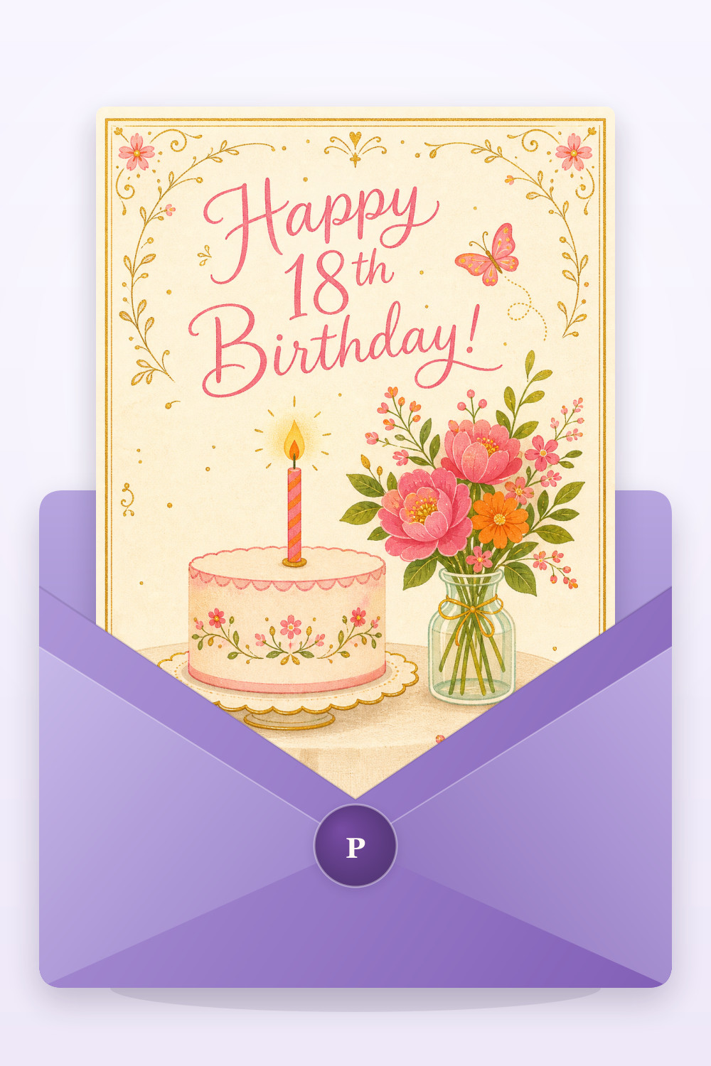 Floral Celebration — elegant style birthday greeting card