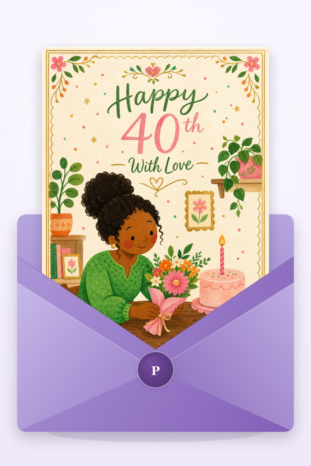 Floral Celebration — elegant style birthday greeting card