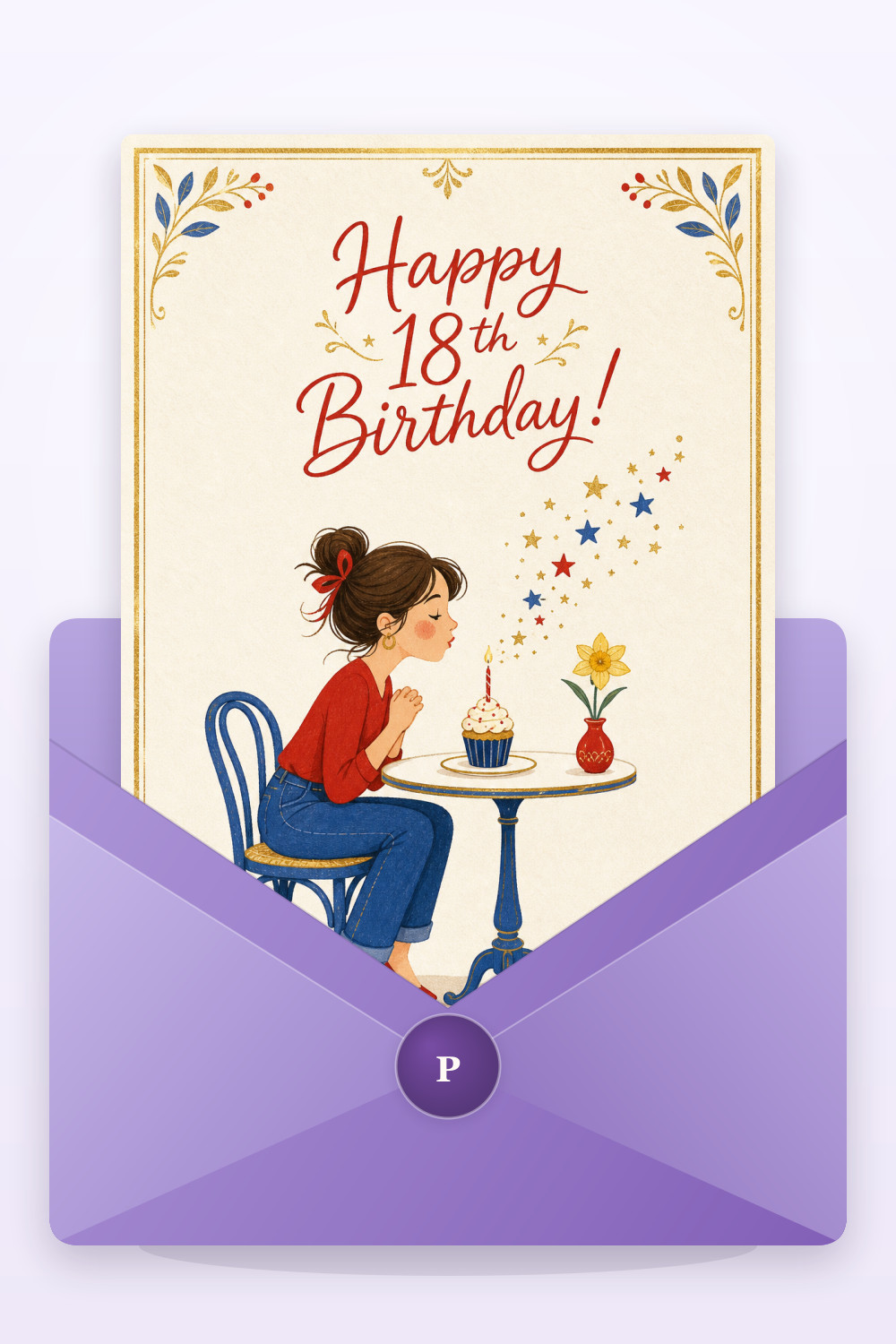 Birthday Wishes — elegant style birthday greeting card
