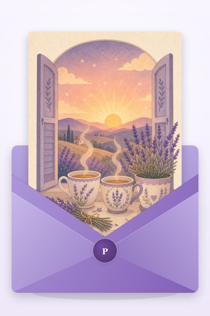 Morning Together — artistic style anniversary greeting card