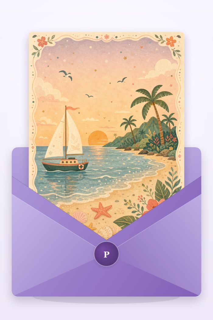 Seaside Starfish — artistic style anniversary greeting card