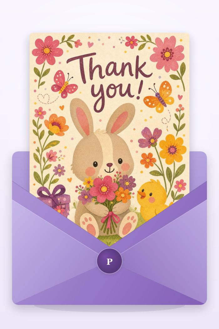 Thankful Bunny — thank you greeting card